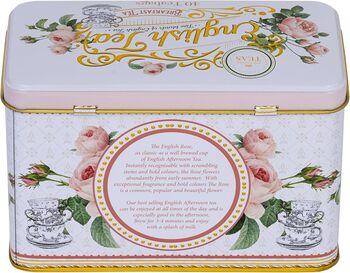 English Rose Tea Tin With 40 English Breakfast Teabags, 3 of 5