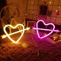 Cupid's Heart LED Neon Night Light, thumbnail 1 of 8