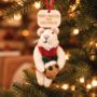 Personalised Christmas Mouse With Christmas Pudding Bauble, thumbnail 1 of 4