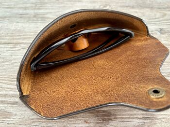 Personalised Burnt Tan Leather Glasses Case, 4 of 11