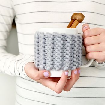 Make Your Own Beginner Cup Cosy Mini Knitting Kit, 4 of 5