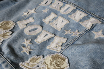 Bride Embroidered Denim Jacket 'Drunk In Love', 8 of 9
