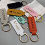 Personalized Leather Keychain Engraved Key Ring Gift, thumbnail 1 of 8