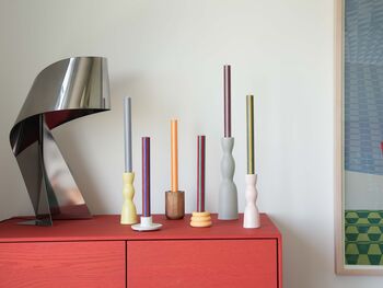 Stripe Dinner Candles Mixed Colours, 2 of 12
