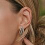 Parvati Sterling Silver Turquoise Hoop Earrings, thumbnail 1 of 10