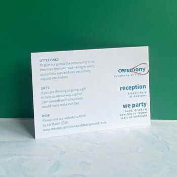 Colourful, Fun Ticket Style Alternative Wedding Invitation, 5 of 5