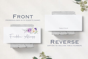 Purple Wedding Place Cards, 3 of 4