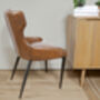 Vintage Faux Brown Leather Dining Chair, thumbnail 2 of 12