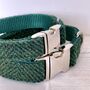 Forest Green Harris Tweed Dog Collar, thumbnail 1 of 4