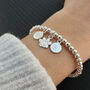 Sterling Silver Personalised Dog Paw Charm Stretch Bracelet, thumbnail 7 of 11