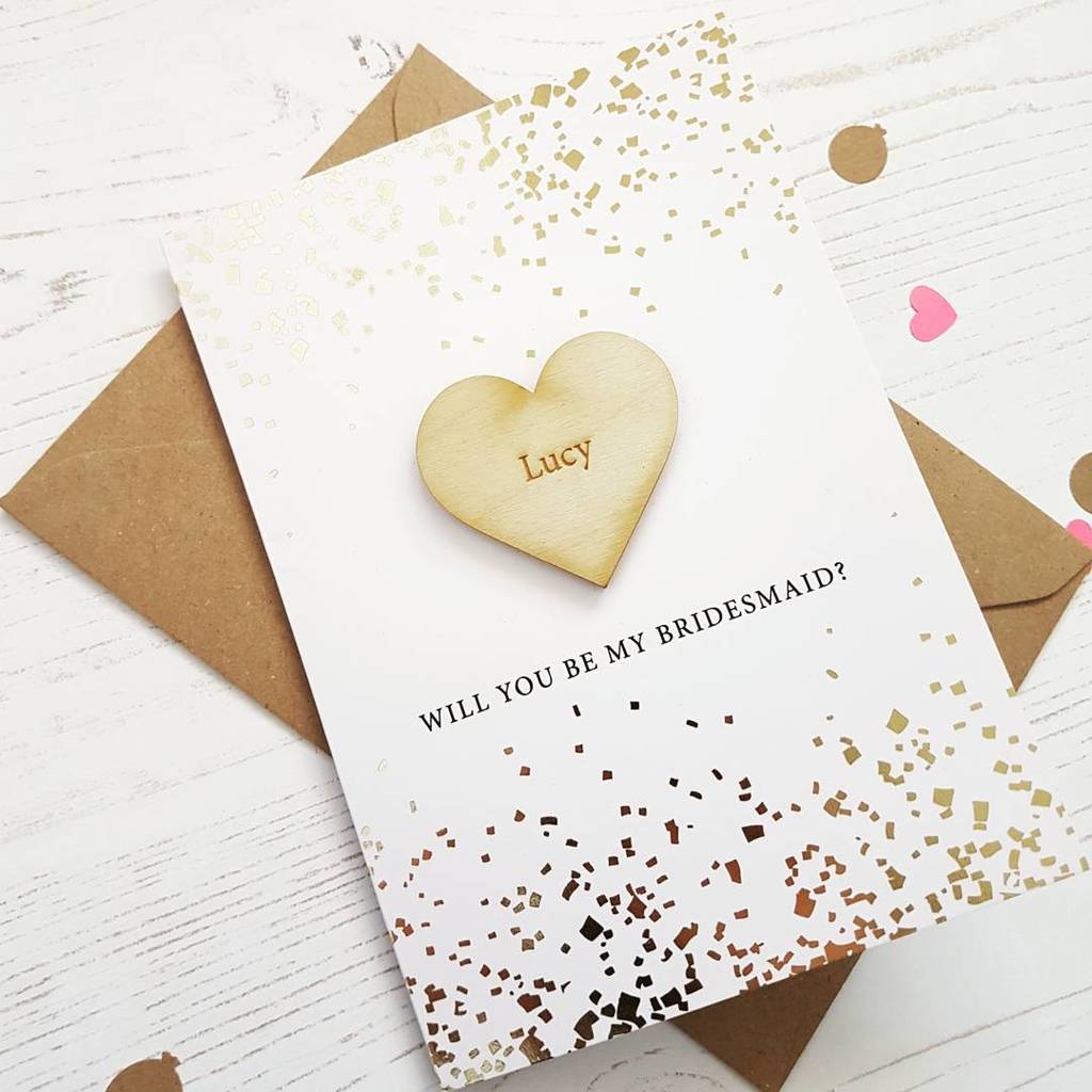 Gold Foil Be My Bridesmaid Personalised Card, 1 of 5