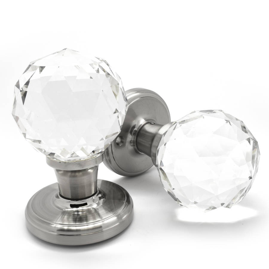 faceted crystal mortice internal turning door knobs by pushka home