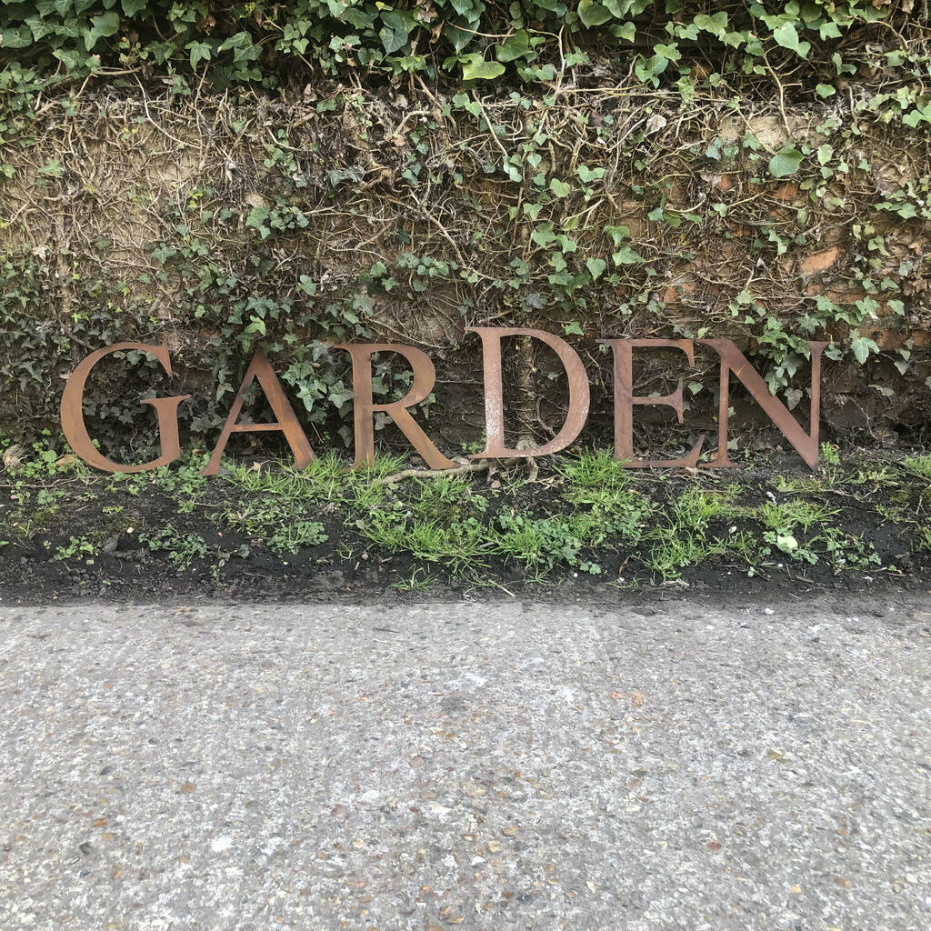 Rusty Metal Garden Letters Sign Decoration Feature, 1 of 6