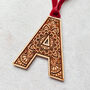 Monogram Detailed Wooden Initial Decoration, thumbnail 3 of 4