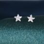 Sterling Silver Star Cz Stud Earrings, thumbnail 3 of 12