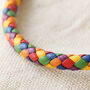 Slim Rainbow Braided Leather Bracelet, thumbnail 5 of 10