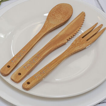 Personalised Fully Floral Bamboo Cutlery, 2 of 2