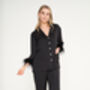 Luxury Black Feather Silky Pyjama Set, thumbnail 4 of 12