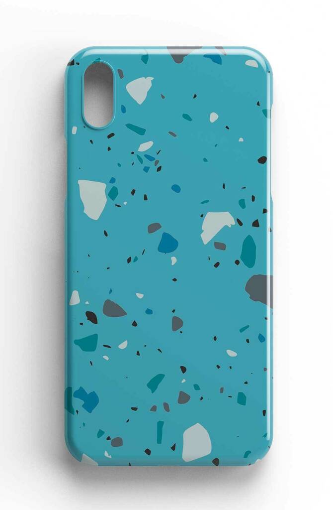 Giant Sparrows Terrazo Blue Mint Phone Case By GigglyFox