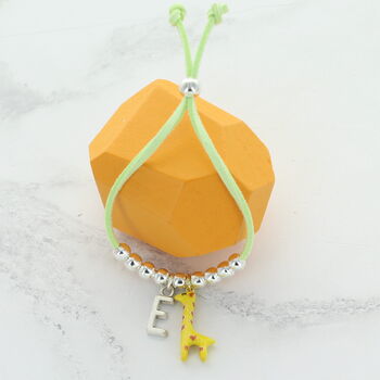 Kids Personalised Enamel Charm Suede Slider Bracelet, 8 of 11