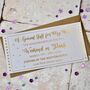 Personalised Gold Foil 'Weekend Away' Gift Voucher, thumbnail 2 of 4