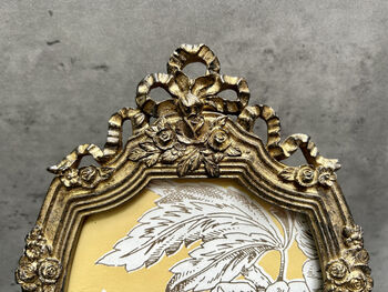 Crested Aged Gold Coloured Oval Photo Frame Freestanding Or Wall, 6 of 10