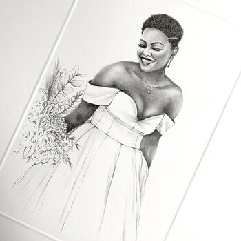 Personalised Wedding Bridal Portrait Illustration, 3 of 4