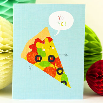 Mini Pizza Greetings Card, 2 of 4