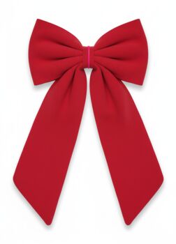 Sustainable Lrg Velvet Bow Hanging Christmas Decoration, 6 of 8