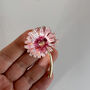 Colourful Enamel Chrysanthemums Flower Brooch, thumbnail 2 of 10