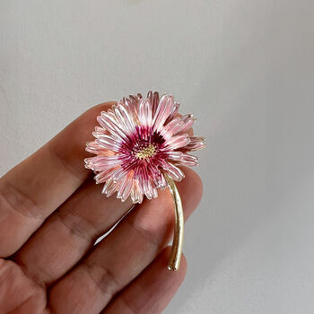 Colourful Enamel Chrysanthemums Flower Brooch, 2 of 10