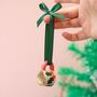 Hand Painted Mini Ceramic Mug Christmas Ornament With Christmas Berries, thumbnail 3 of 6
