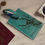 Personalised Leather Luggage Tag With A Stag Beetle, thumbnail 2 of 8
