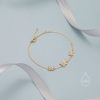 Cz Butterfly Floating Bracelet Sterling Silver, 3 of 10