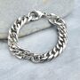 Chunky Stainless Steel Men's Curb Bracelet, thumbnail 5 of 6