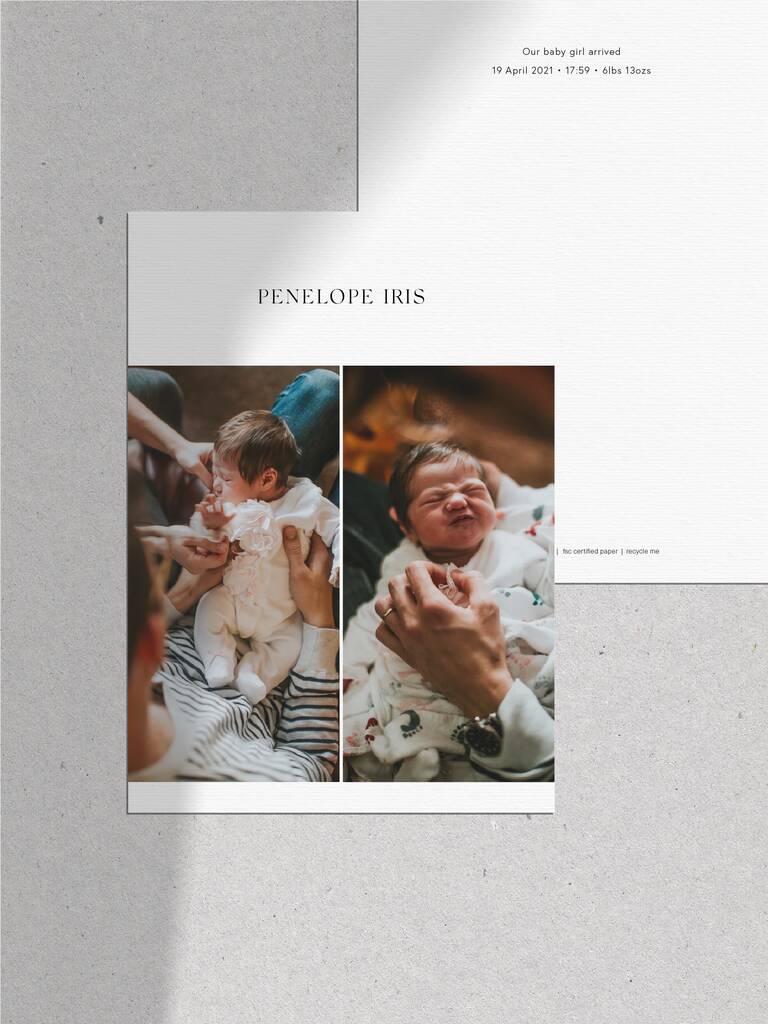 Image of 20 Bundle Photo Birth Announcement Thank You Cards