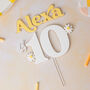 Daisy Flowers Personalised Any Age Cake Topper, thumbnail 2 of 6