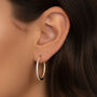 Women's Sparkling Tennis Hoop Earrings In Gold, thumbnail 1 of 4