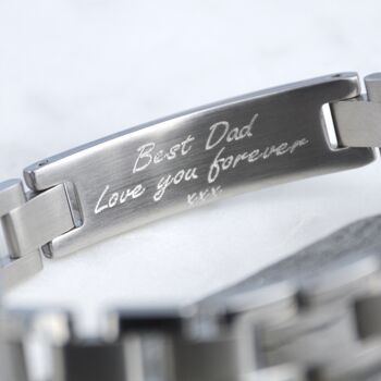 Men's Personalised Stainless Steel Link ID Bracelet, 2 of 7