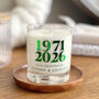 Emerald Wedding Anniversary Personalised Candle, thumbnail 2 of 3