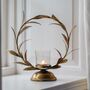 Antique Gold Wreath Tea Light Holder, thumbnail 1 of 2