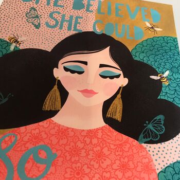She Believed Positive Quote Print, 3 of 4