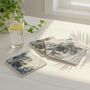 Jungle Leaf Pattern Ceramic Coaster Set Of Four, Available In Green Or Grey, thumbnail 5 of 8