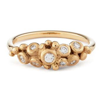 Diamond Pebble Cluster 18ct Gold Ring, 5 of 6