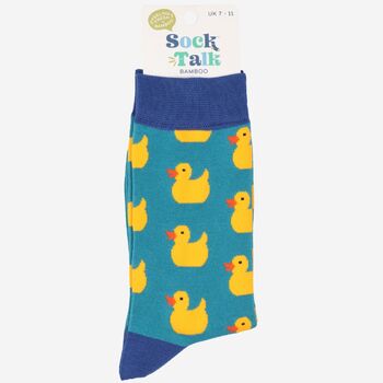 Men's Rubber Duck Novelty Bamboo Socks, 4 of 4