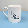 Slalom Skiing Bone China Mug, thumbnail 2 of 3