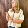 Zip Short Merino Wool Gilet Beige, thumbnail 1 of 5