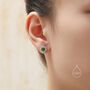 Vintage Inspired Green Opal Flower Cz Stud Earrings, thumbnail 2 of 11