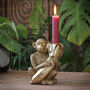Monkey Candle Holders In Gold And Silver, thumbnail 1 of 5