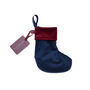 Luxury Mini Christmas Stocking Royal Navy Velvet, thumbnail 5 of 6